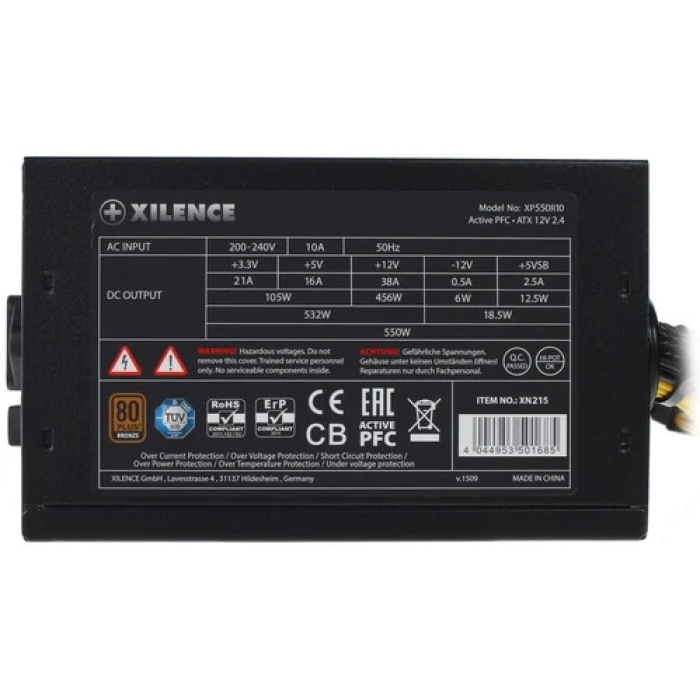 Блок питания Xilence Gaming series XN215 550W [XP550R10], 80+ Bronze