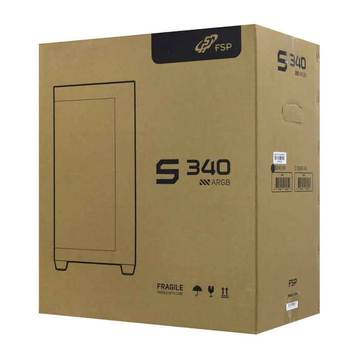 Case ATX midi tower FSP S340-BA, (без БП), Black