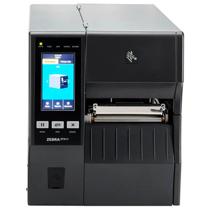 Принтер ZT411; 300 dpi, TT Printer ZT411; 4', 300 dpi, Euro and UK cord, Serial, USB, 10/100 Ethernet, Bluetooth 4.1/MFi, USB Host, Peel w/ Liner Take-Up, EZPL намотчик подложки