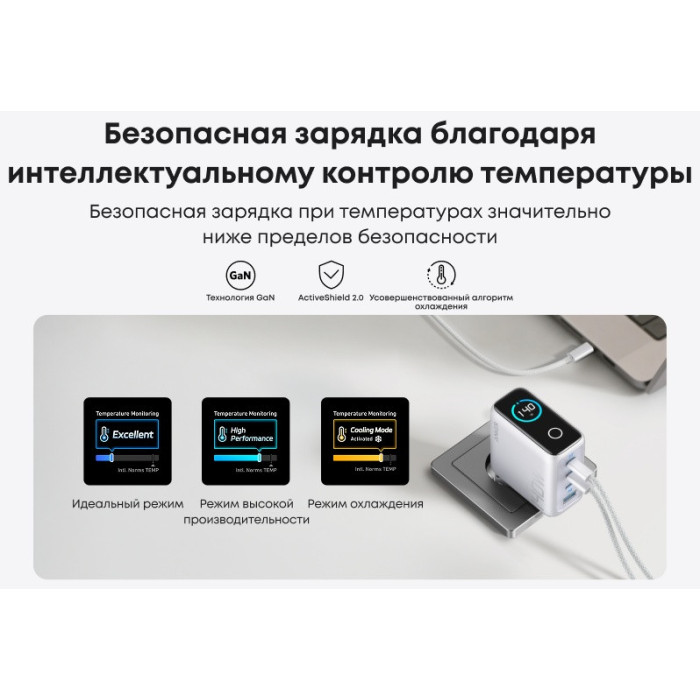 Адаптер питания Anker (140W, 4-Port, PD 3.1) (B2697G41) Серебристый
