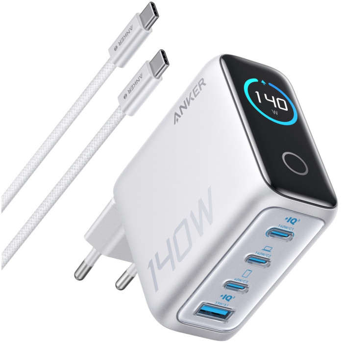 Адаптер питания Anker (140W, 4-Port, PD 3.1) (B2697G41) Серебристый