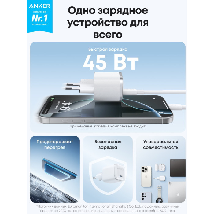 Адаптер питания Anker Nano Charger (A2692L21) ) Белый