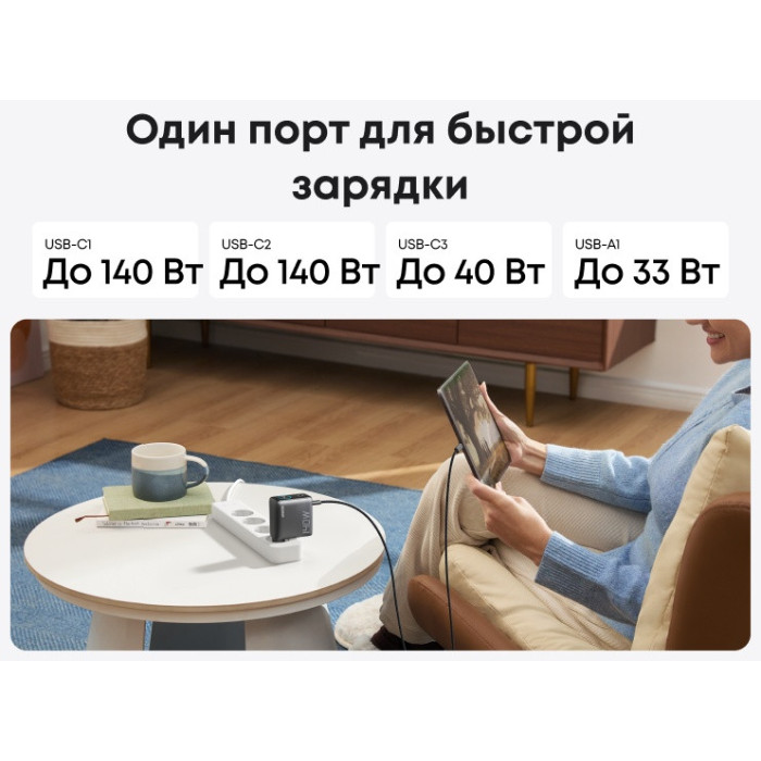 Адаптер питания Anker Charger (140W, 4-Port, PD 3.1) (A2697GZ1)