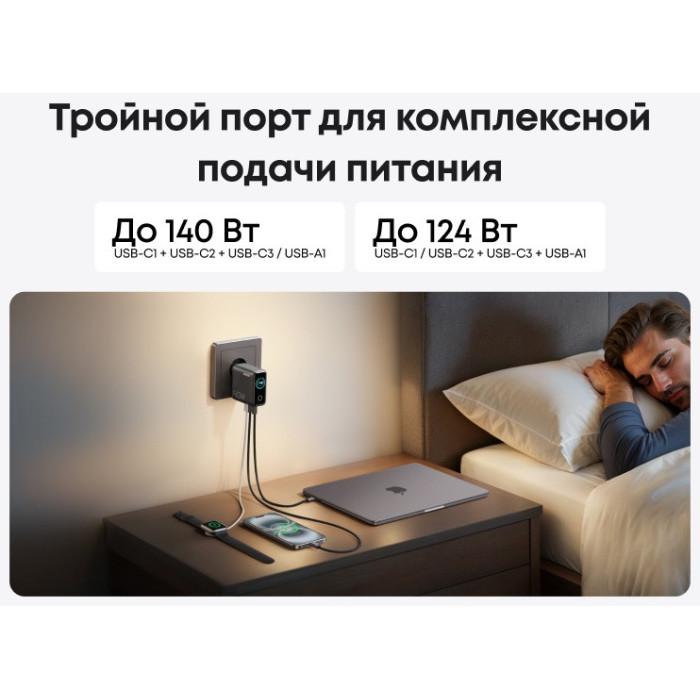 Адаптер питания Anker Charger (140W, 4-Port, PD 3.1) (A2697GZ1)