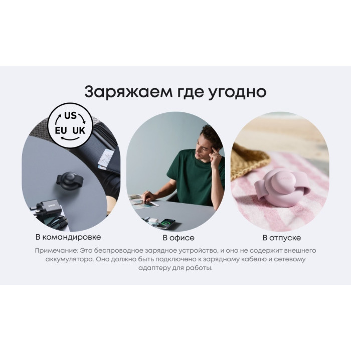 Беспроводное зарядное устройство Anker MagGo (3-in-1, Foldable Pad) (B25M8H11) Черный
