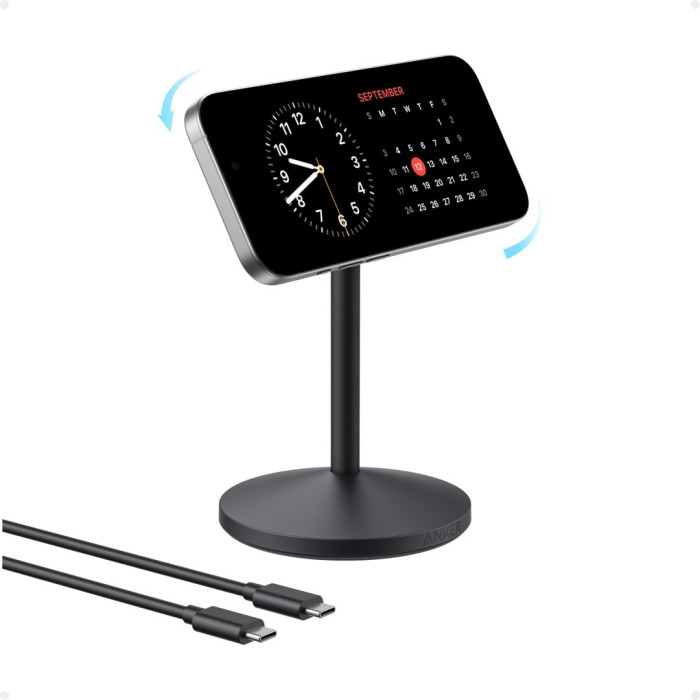 Беспроводное зарядное устройство Anker MagGo Single Stand (A25X1H11) Черный