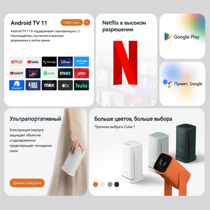 Проектор портативный Wanbo Cube 1 Canyon Orange