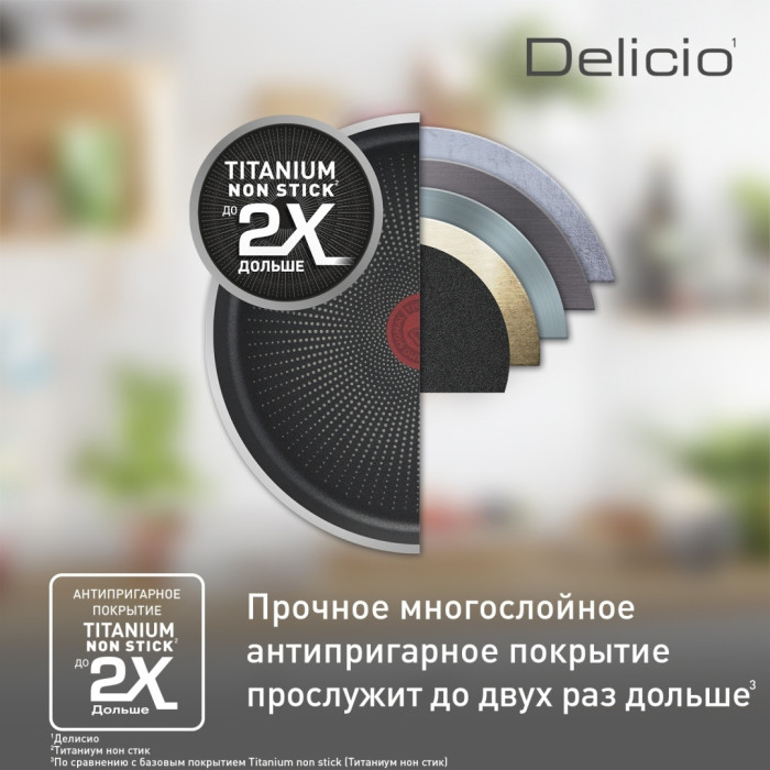Сковорода универсальная Tefal Delicio E2320274 20 см, алюминий