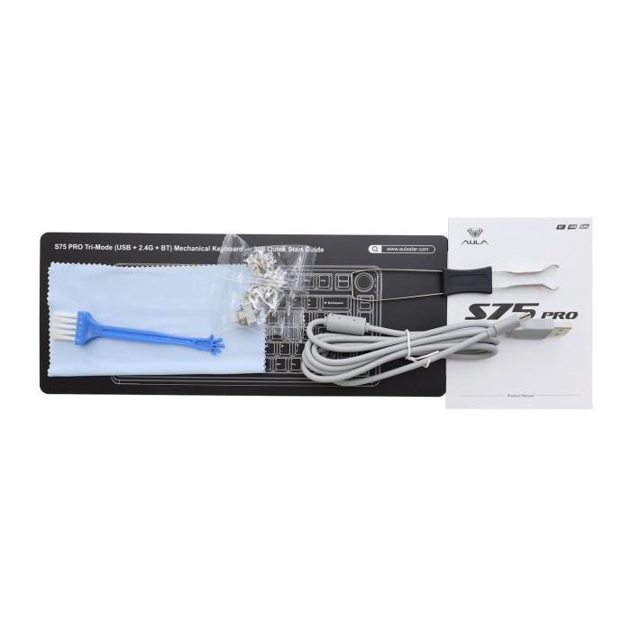 KeyBoard Bluetooth, Aula S75 Pro Light, BT/2.4 GHz/USB,80 keys, EN, Blue+White+Black+Purple