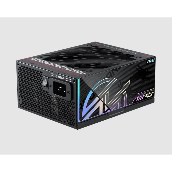 Блок питания MSI 1300W, MPG Ai1300TS PCIE5, Full Modular, ATX, 80+ TITANIUM, >94%, Fan 135mm, Черный