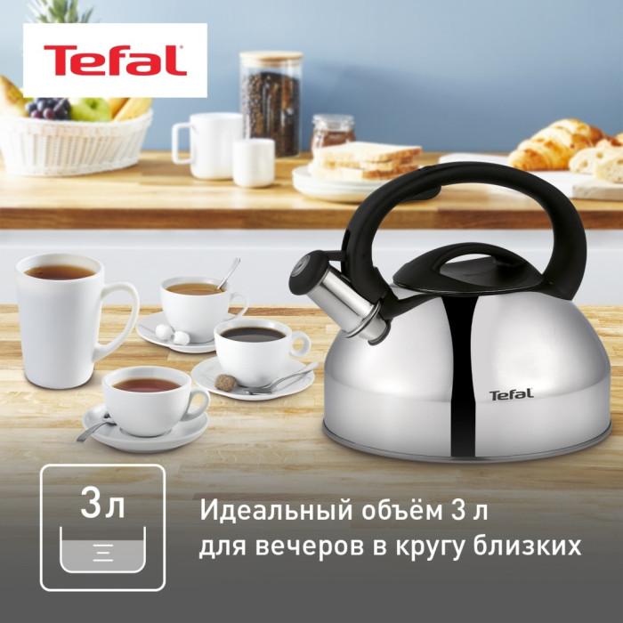 Tefal чайник C7922024 3 л, нержавеющая сталь