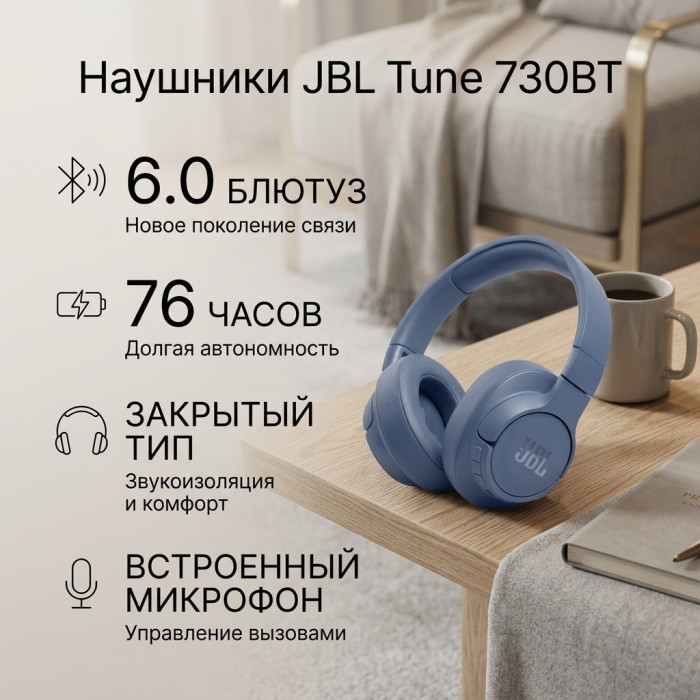 Беспроводные наушники JBL / Tune 730BT (синий)