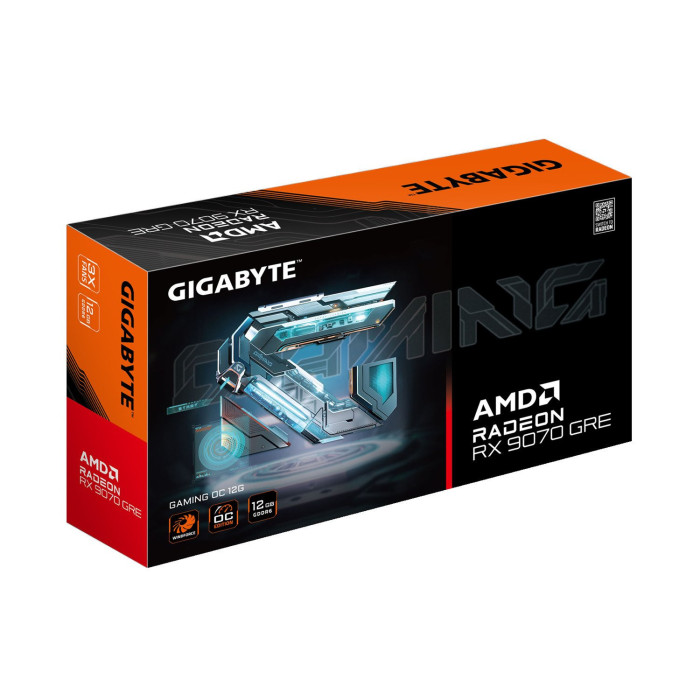 GPU AMD,12 GB, Gigabyte RX 9070 GRE Gaming OC [GV-R907GREGAMING OC-12GD], 2HDMI/2DP, GDDR6/192bit