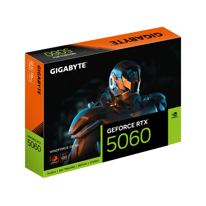 GPU NVIDIA, 8 GB, Gigabyte RTX 5060 WINDFORСE [GV-N5060WF2MAX OCV2-8GD], HDMI/3DP, GDDR7/128bit