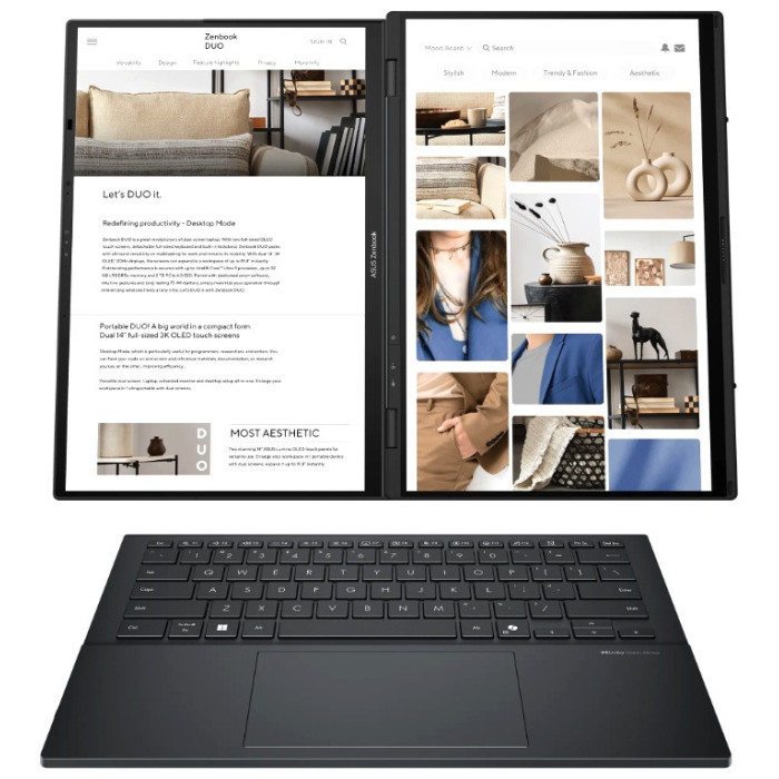Ноутбук ASUS Zenbook Duo UX8406CA-QL453W 14' FHD+ 60Hz Core Ultra 7 255H 32GB 512GB Win11