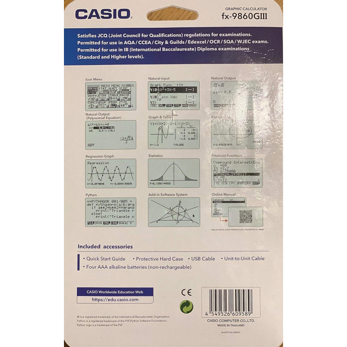 CASIO FX-9860GIII-W-ET, 10+2-разрядный, белый