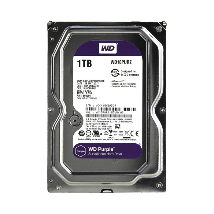 Жёсткий диск для видеонаблюдения Western Digital Purple HDD 1Tb WD10PURZ<br>21830