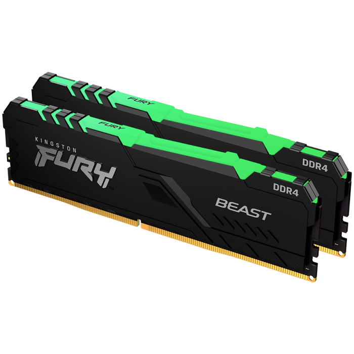 Kingston 32GB 3200MT/s DDR4 CL16 DIMM (Kit of 2) 1Gx8 FURY Beast RGB