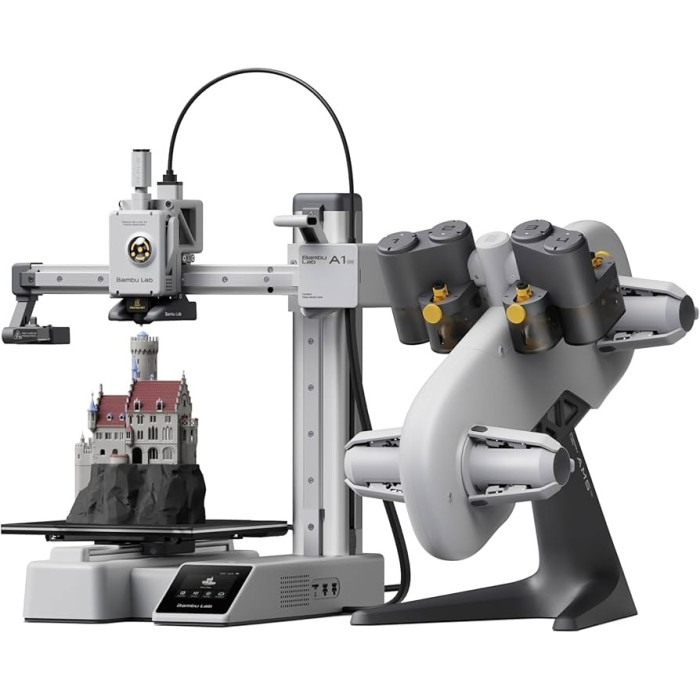 Филаментный 3D принтер Bambu Lab A1 mini-Combo-EU (PF002-M+SA005-EU)