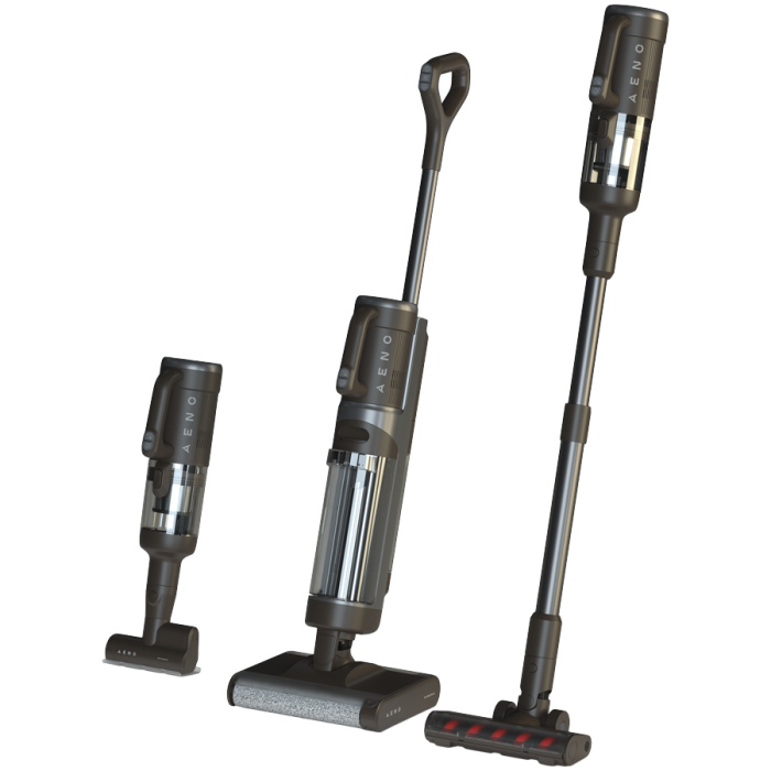 Aeno Cordless Transformer Vacuum Cleaner, Wet and Dry cleaning, 200W, 4000mAh; 14kPa; 21,6V, 2 rollers, autocleaning and drying<br>