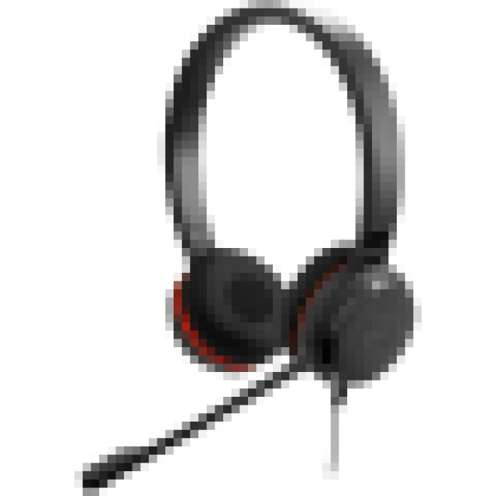 JABRA EVOLVE 20 MS Stereo USB Headband Special Edition Noise cancelling, USB connector, with mute-button and volume control on the cord, with leatherette ear cushion, Microsoft optimized<br>
