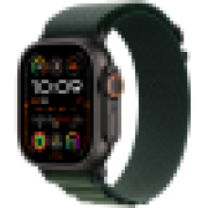 Apple Watch Ultra 2 2024 GPS + Cellular 49mm Black Titanium Case with Dark Green Alpine Loop - Large,Model A2986<br>