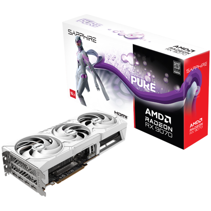 SAPPHIRE PURE AMD RADEON RX 9070 GAMING OC 16GB DUAL HDMI / DUAL DP<br>