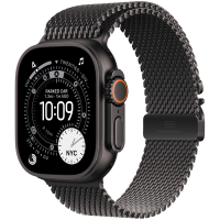 Apple Watch Ultra 3 GPS + Cellular 49mm Black Titanium Case with Black Titanium Milanese Loop - Small,Model A3281