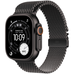 Apple Watch Ultra 3 GPS + Cellular 49mm Black Titanium Case with Black Titanium Milanese Loop - Medium,Model A3281