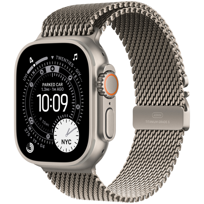 Apple Watch Ultra 3 GPS + Cellular 49mm Natural Titanium Case with Natural Titanium Milanese Loop - Medium,Model A3281<br>