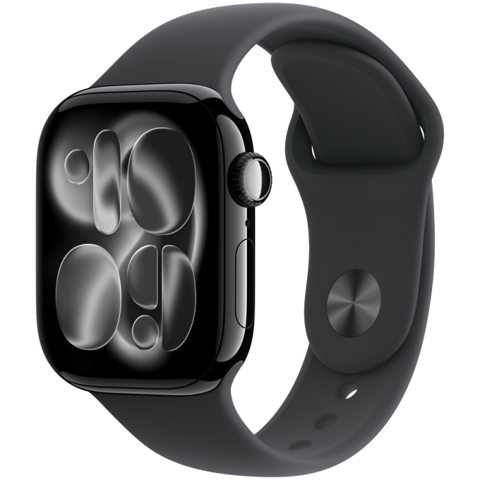 Apple Watch Series 11 GPS 42mm Jet Black Aluminium Case with Black Sport Band - S/M,Model A3331<br>