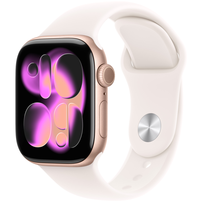 Apple Watch Series 11 GPS 42mm Rose Gold Aluminium Case with Light Blush Sport Band - M/L,Model A3331<br>