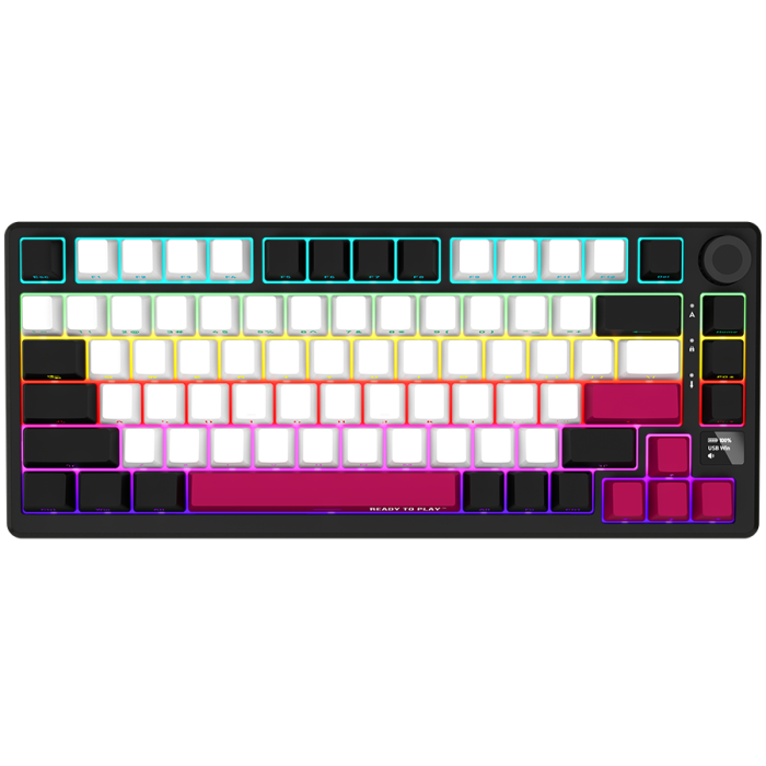 LORGAR KBP7075W, Wireless 75% Mechanical Gaming Keyboard Pro, Black/red, EN/RU layout