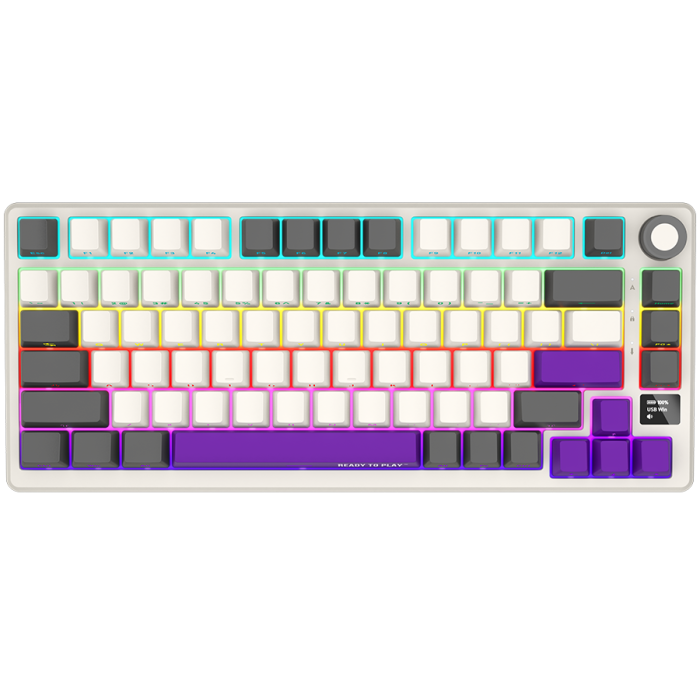 LORGAR KBP7075W, Wireless 75% Mechanical Gaming Keyboard Pro, Beige, EN/RU layout