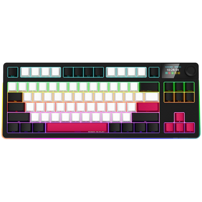 LORGAR KBP70TKLW, Wireless TKL Mechanical Gaming Keyboard Pro, Black/red, EN/RU layout