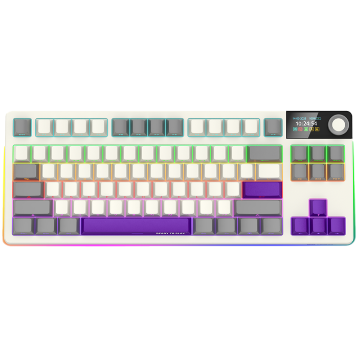 LORGAR KBP70TKLW, Wireless TKL Mechanical Gaming Keyboard Pro, Beige, EN/RU layout
