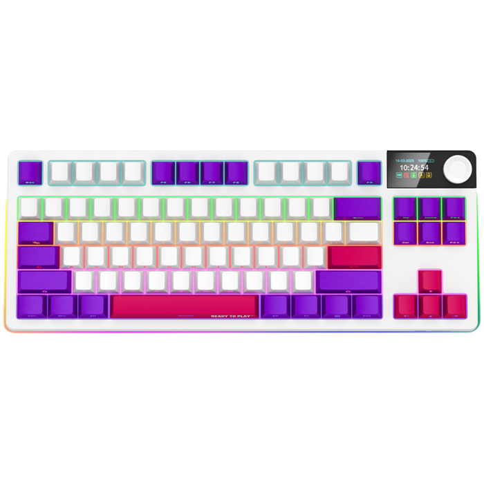 LORGAR KBP70TKLW, Wireless TKL Mechanical Gaming Keyboard Pro, White, EN/RU layout