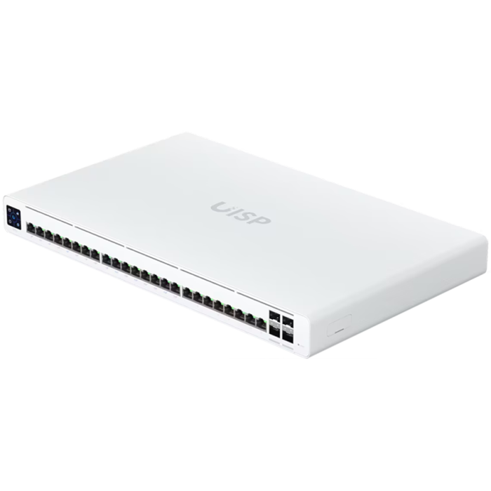 Ubiquiti UISP-S-Pro-EU 220W (27V) PoE switch with (24) GbE RJ45 ports, including (16) with 27V passive PoE, and (4) 10G SFP+ ports<br>
