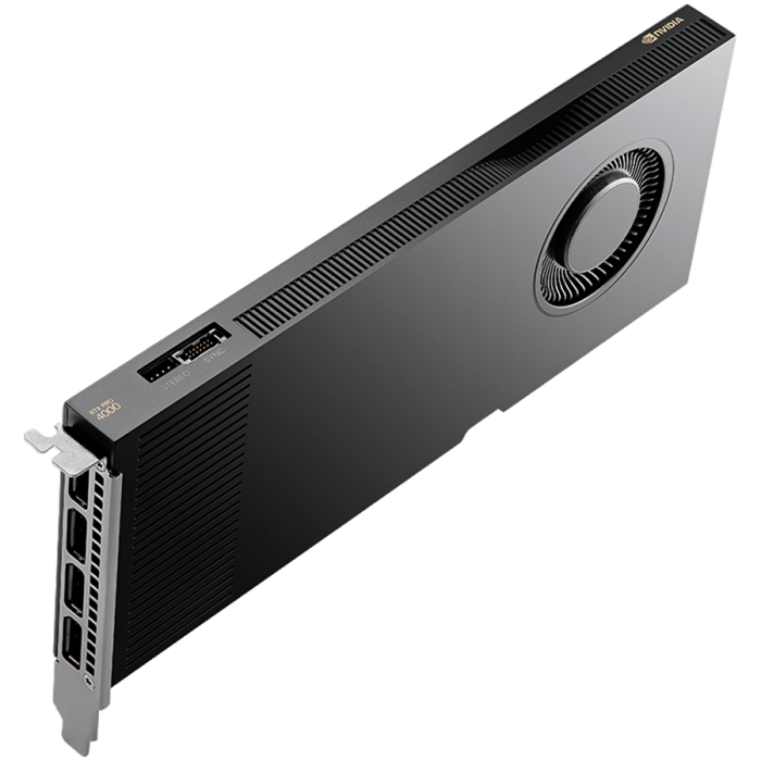 PNY NVIDIA RTX PRO 4000 Blackwell OEM Version, PCI-Express x16 Gen 5.0, 24 GB GDDR7 ECC 192-bit, 672 GB/s, 140W, FMHL Single Slot (11,2cm H x 24,1cm L), 4x DP 2.1b