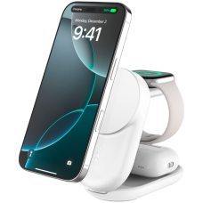 BELKIN 25w Qi2 3-IN-1 Foldable Charger, White<br>