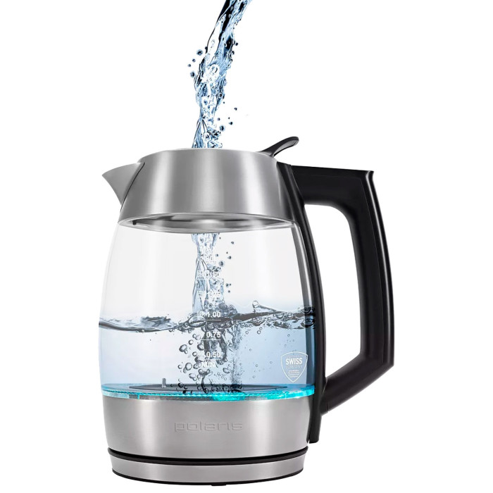 Электрочайник Polaris PWK-1841CGLD WIFI IQ Home серебристый, прозрачный