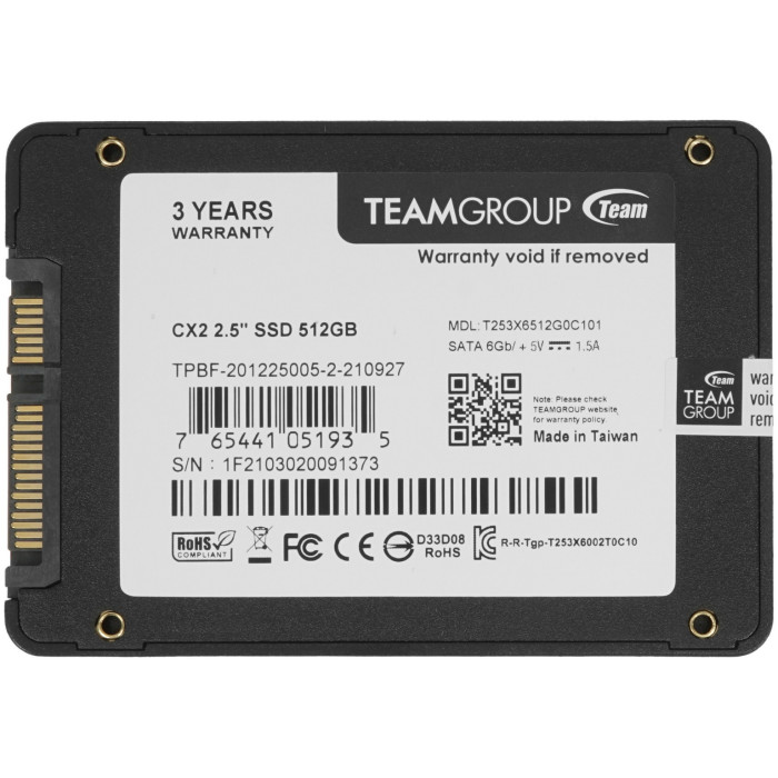 SSD Team Group T253X6512G0C101 512 ГБ