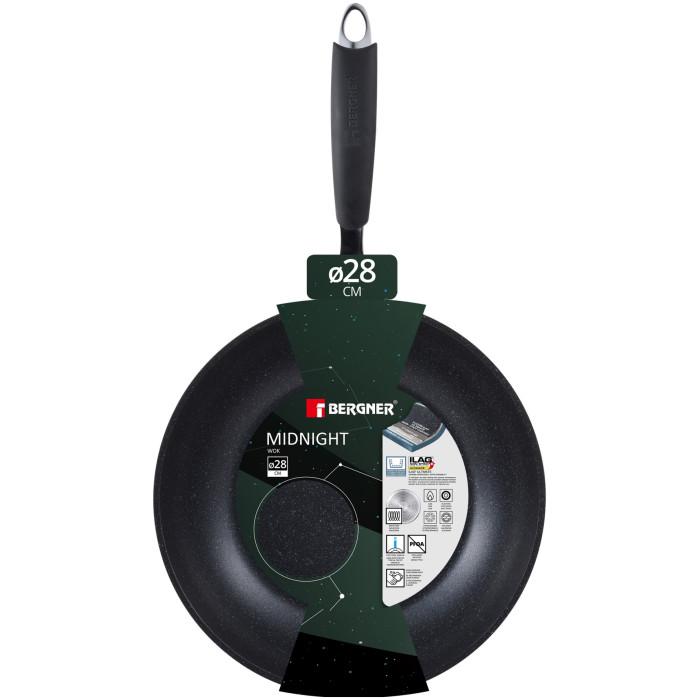Сковорода универсальная Bergner WOK Midnight BG-30129-GR 28 см