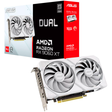 ASUS Video Card AMD Radeon RX 9060 XT White 16GB GDDR6 2220 / 3230 , 2048sp, 32 RT-core, 128 bit, 2.5 slots, 8 pin, HDMI, DisplayPort<br>
