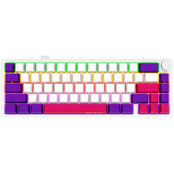 LORGAR KBP70MW, Wireless 65% Mechanical Gaming Keyboard Pro, White, EN/RU layout