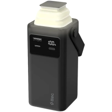 ttec ReCharger Extreme LCD 20.000mAh PD 20W Powerbank with Built-in USB-C & Lightning Cables, LED Torch, Carrying Handle Black