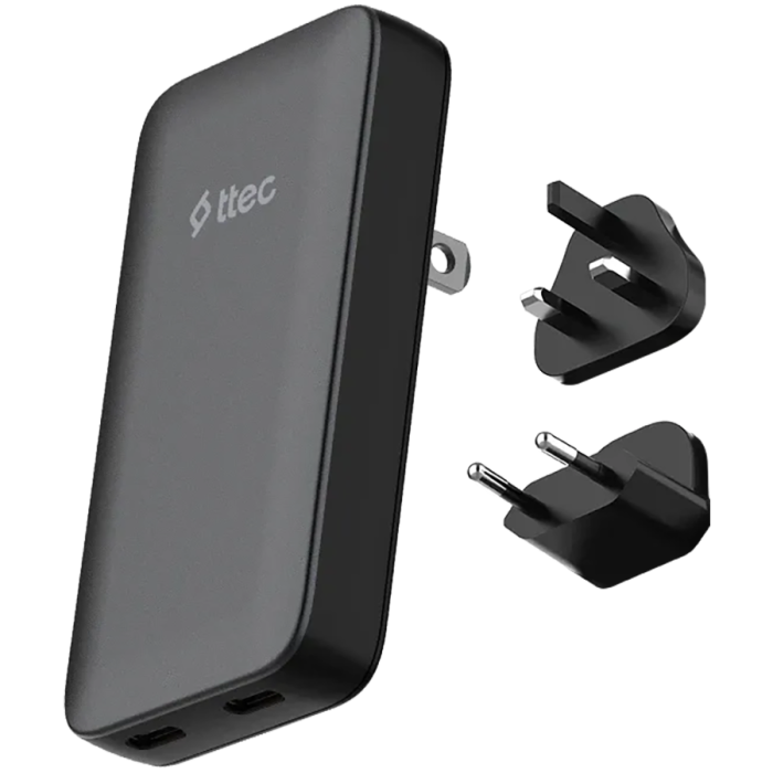 ttec SmartCharger Trio GaN 65W PD EU-UK-US-AUS Universal Charge