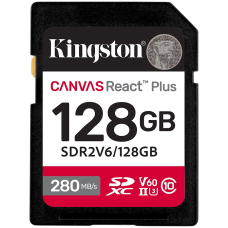 Kingston 128GB SDXC Canvas React Plus SDXC UHS-II 280R/100W U3 V60