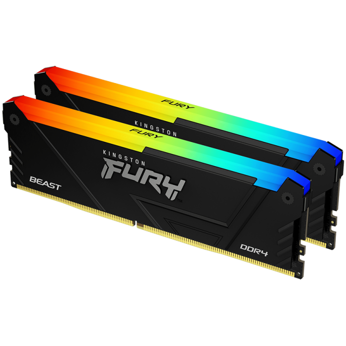 Kingston 32GB 3600MT/s DDR4 CL18 DIMM (Kit of 2) FURY Beast RGB