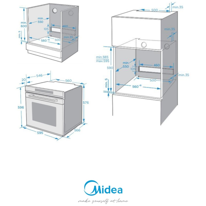 Midea MO740CЕХ черный, серебристый